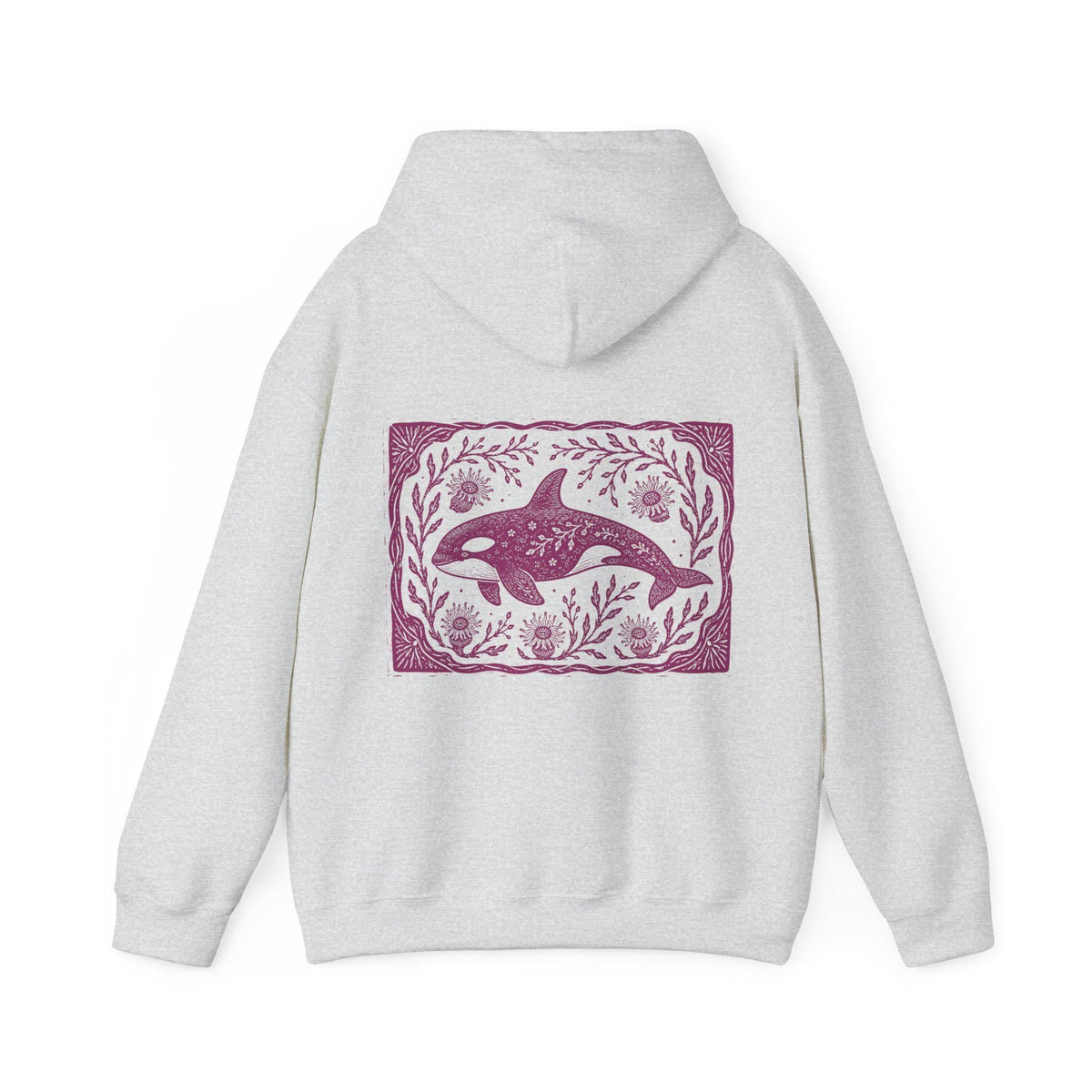 Orca Linocut Style Hoodie