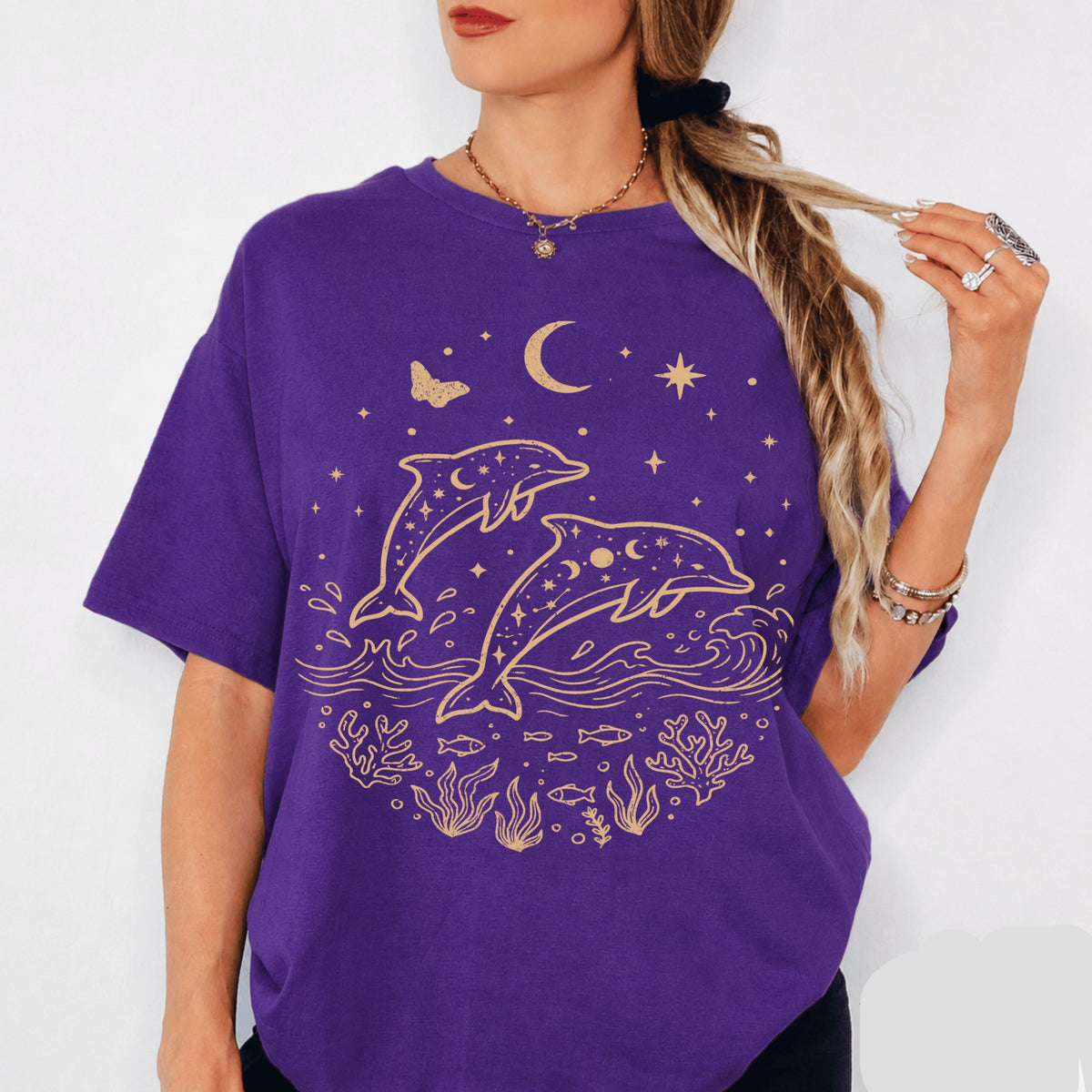 Celestial Dolphins Tee