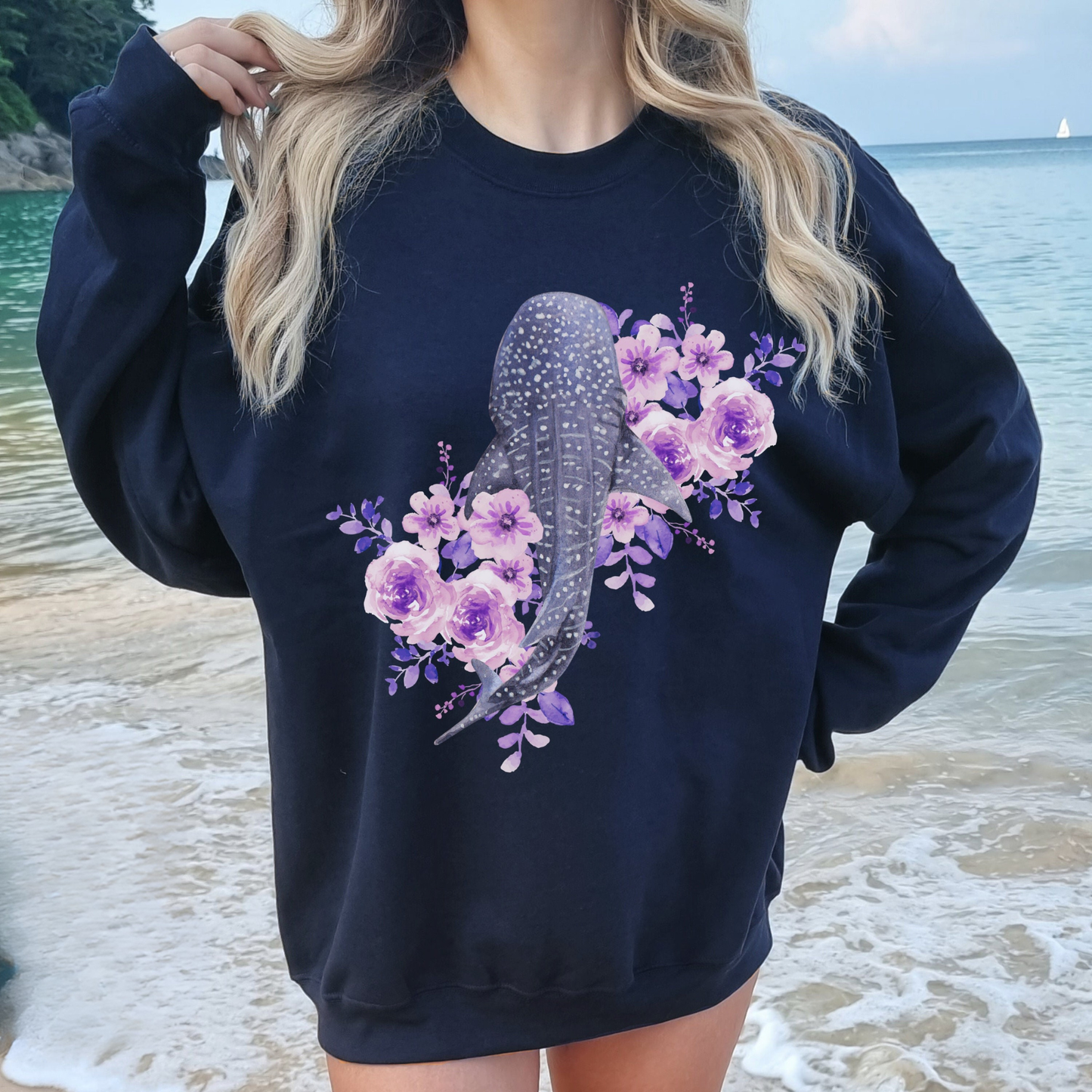 Whale Shark Floral Sweater