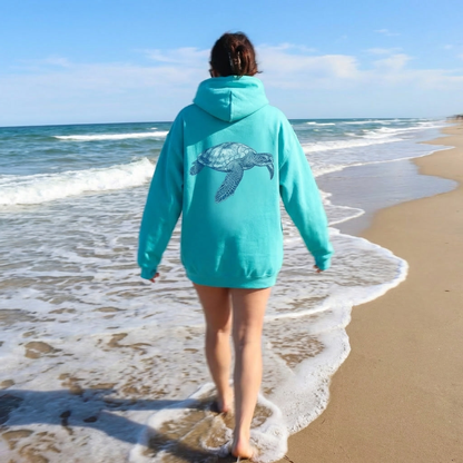 Sea Turtle Back Print Hoodie