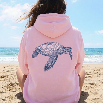 Sea Turtle Back Print Hoodie