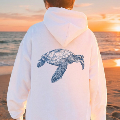 Sea Turtle Back Print Hoodie