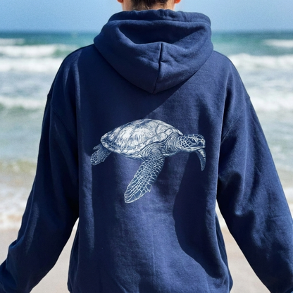 Sea Turtle Back Print Hoodie