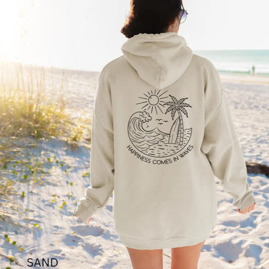 Happiness Comes In Waves Hoodie