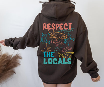 Respect The Locals Shark Hoodie V16