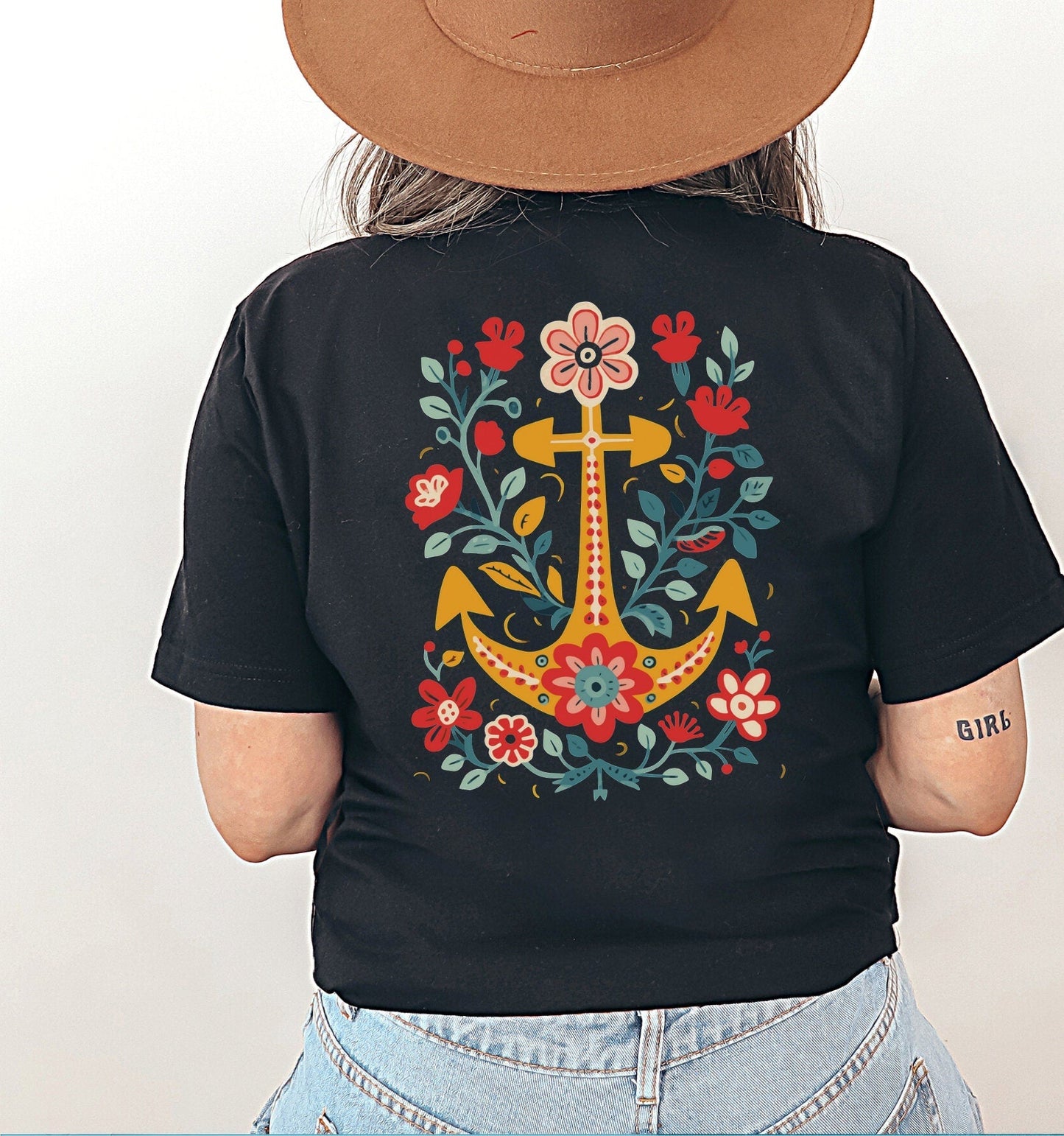 Floral Anchor Hoodie