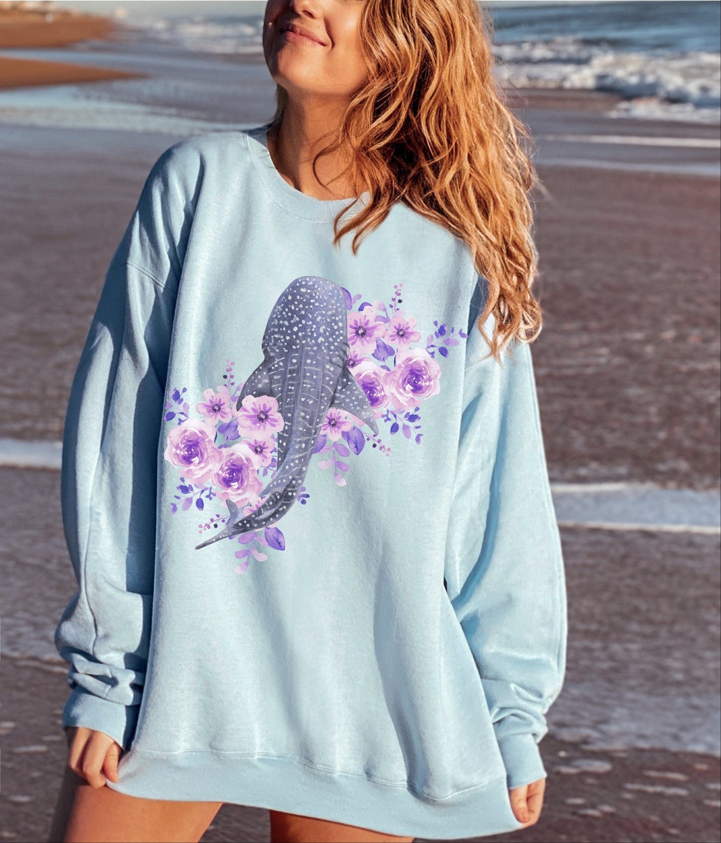 Whale Shark Floral Sweater