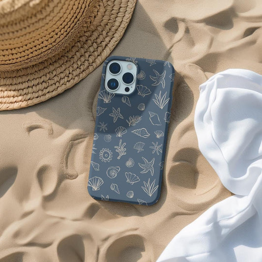 Navy Seashell Phone Case