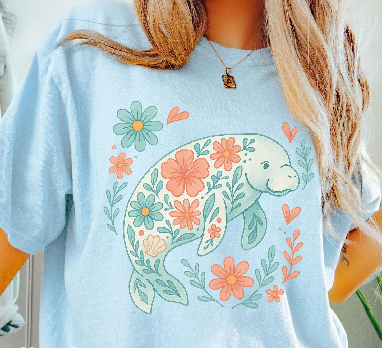 Floral Manatee Tee