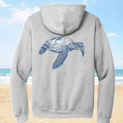 Sea Turtle Back Print Hoodie