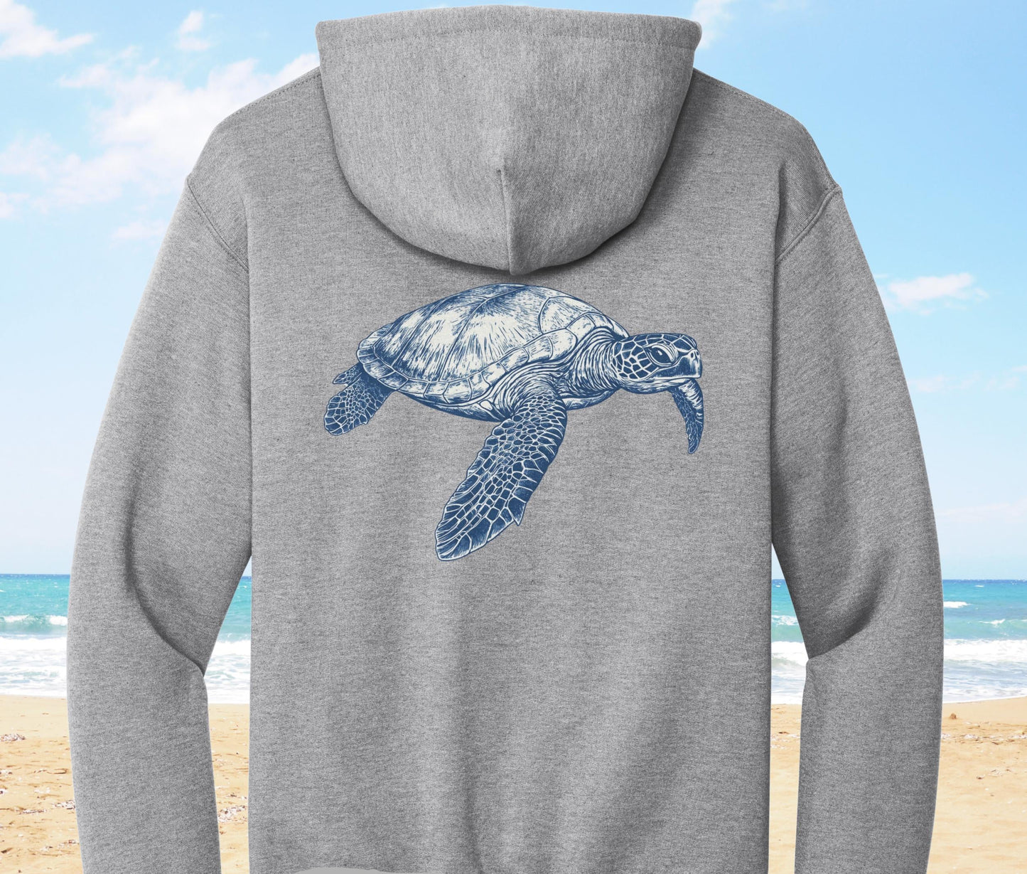 Sea Turtle Back Print Hoodie