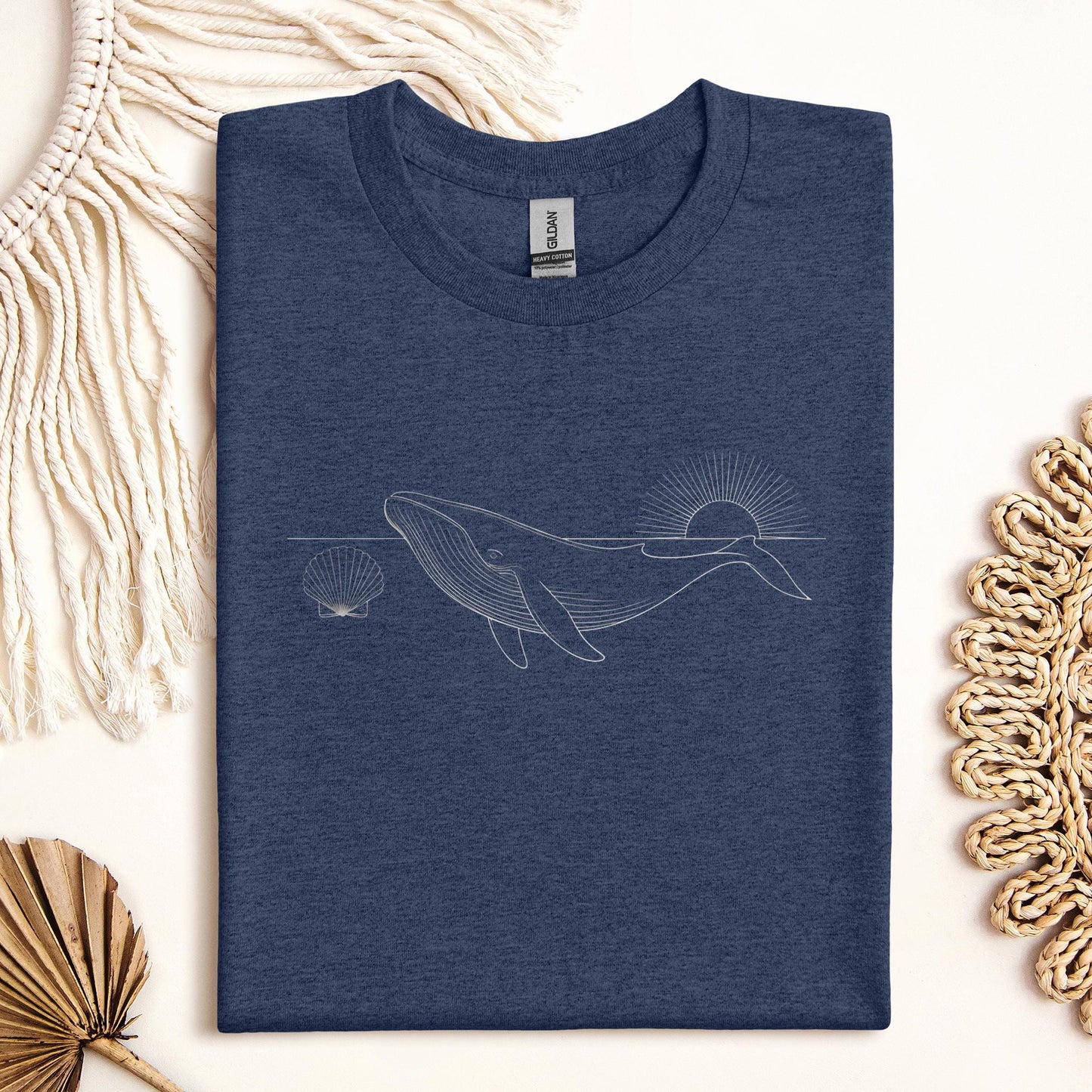 Blue Whale & Shell Graphic T-Shirt