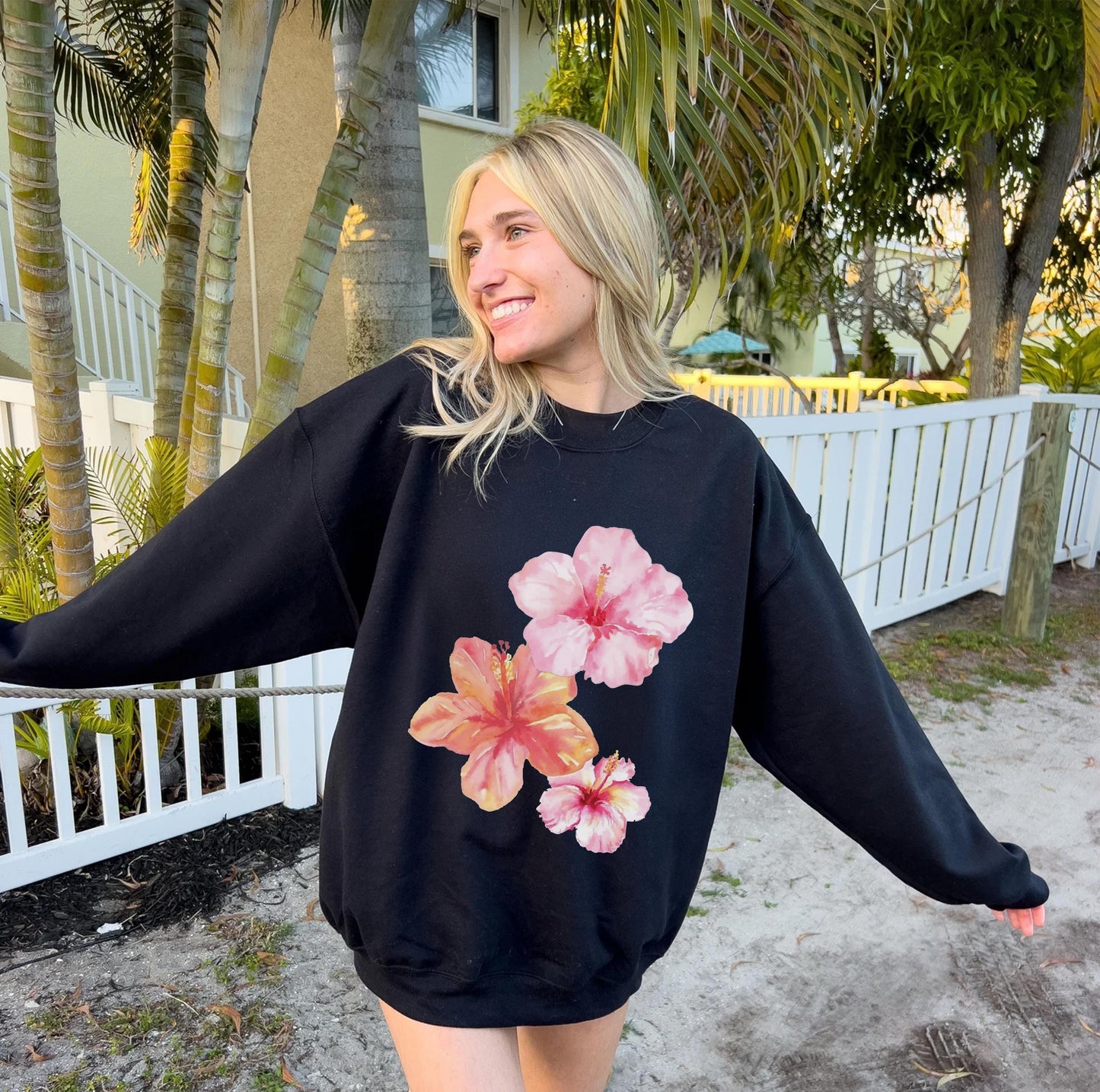 Hibiscus Flower Sweater V4