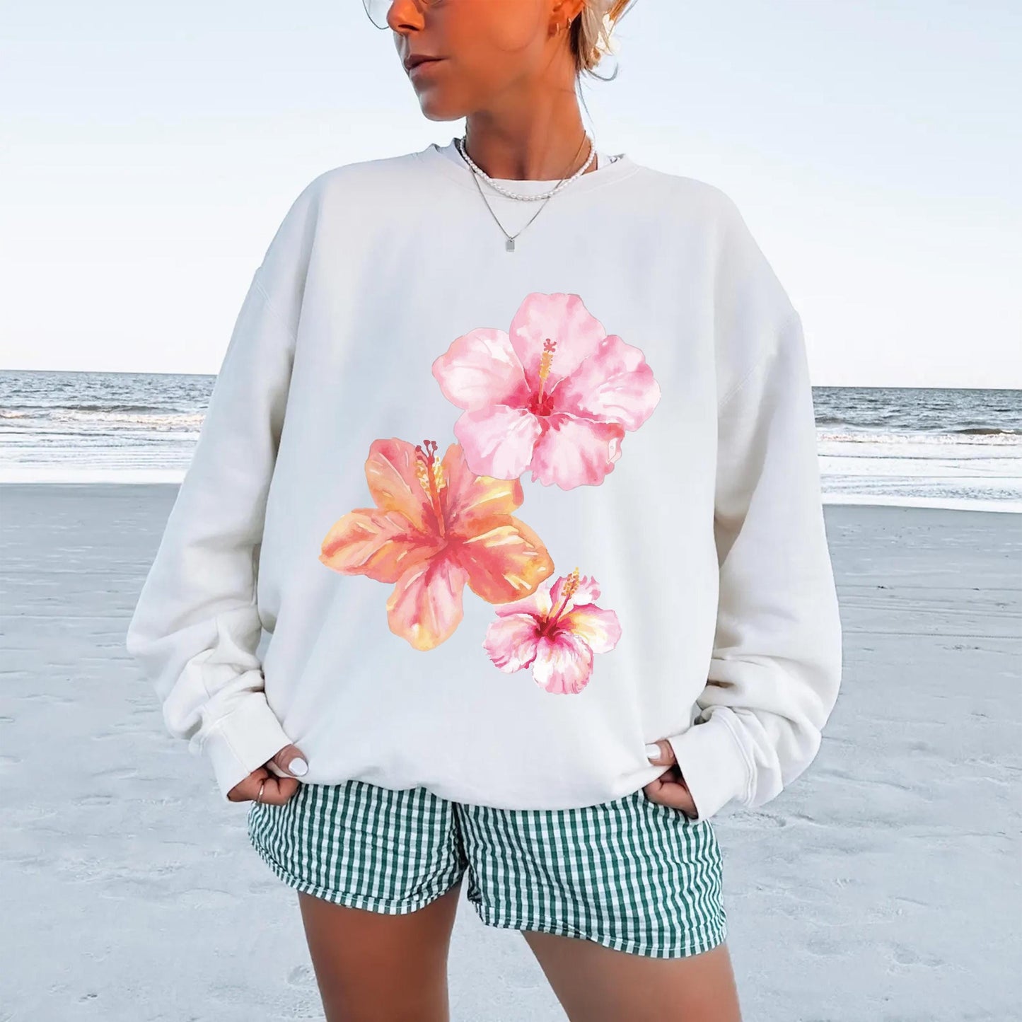 Hibiscus Flower Sweater