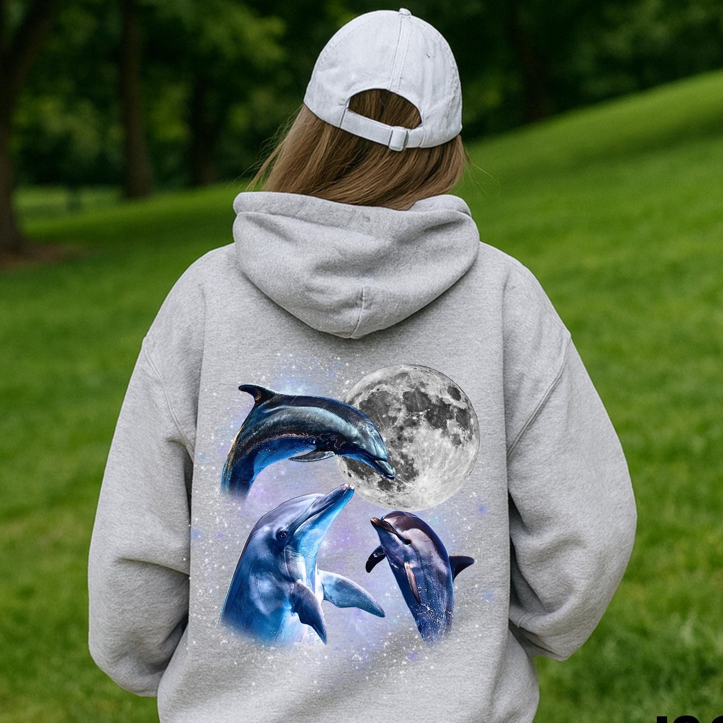 Three Dolphin Moon Hoodie