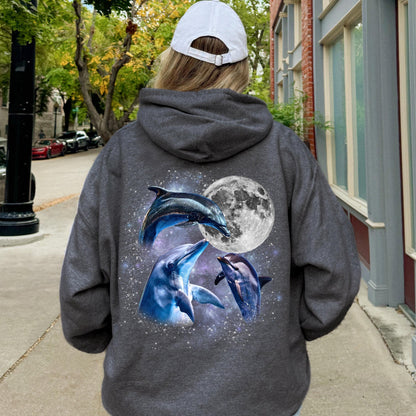 Three Dolphin Moon Hoodie