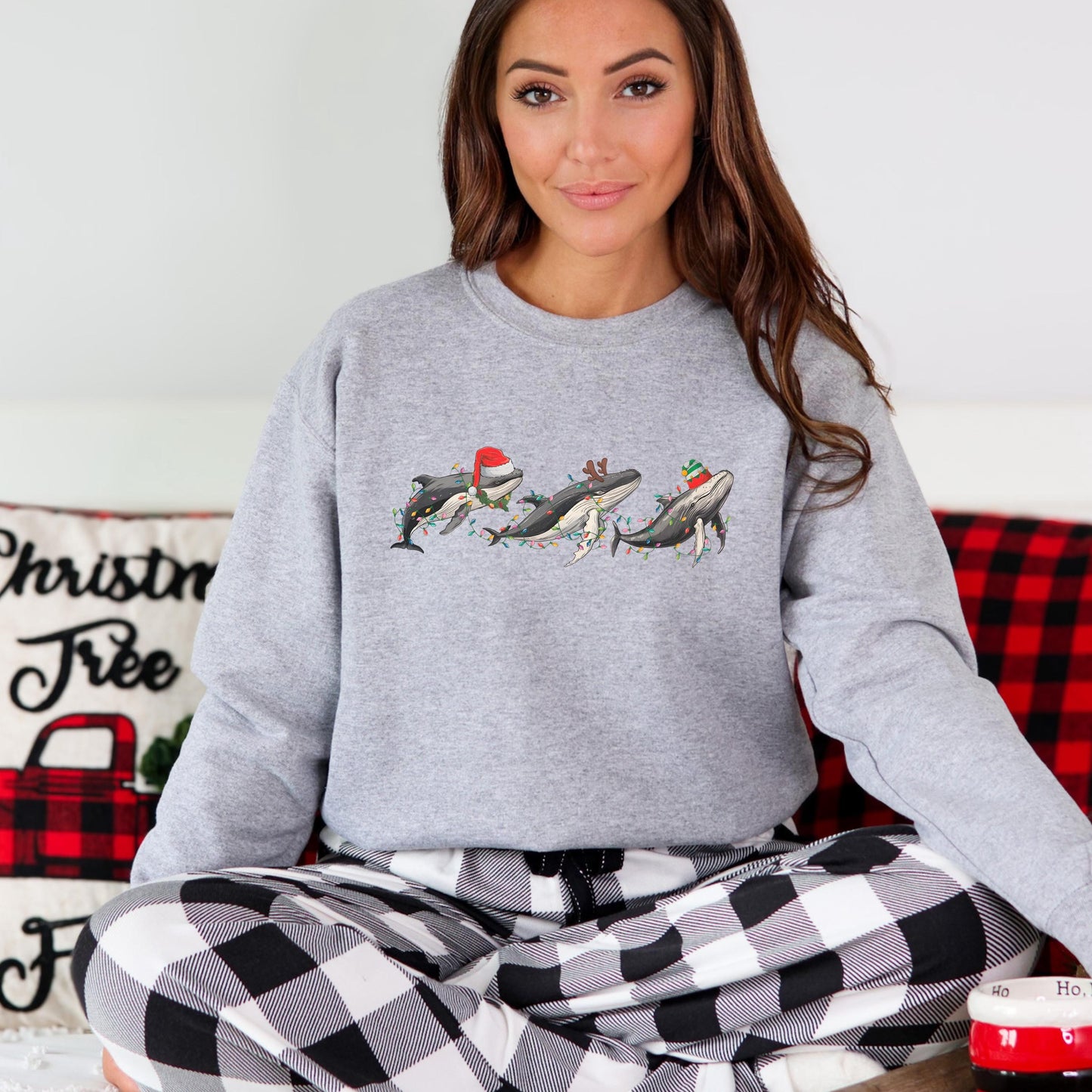 Christmas Whale Sweatshirt V6