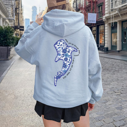 Vintage Whale Shark Floral Hoodie