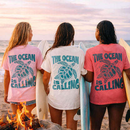 The Ocean Is Calling Turtle Tee
