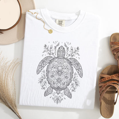 Floral Turtle T-Shirt