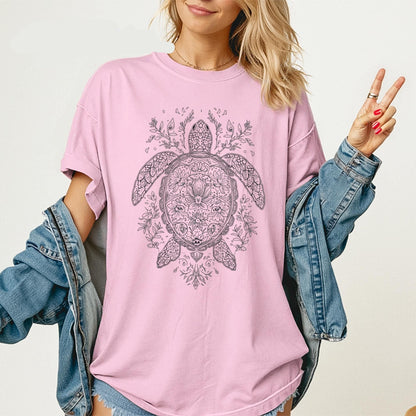 Floral Turtle T-Shirt