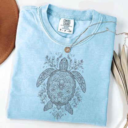 Floral Turtle T-Shirt