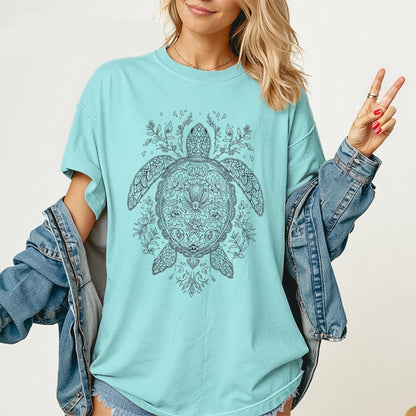 Floral Turtle T-Shirt