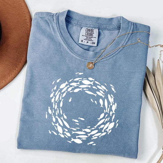 Fish Circle Graphic Shirt