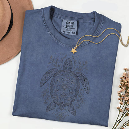 Floral Turtle T-Shirt