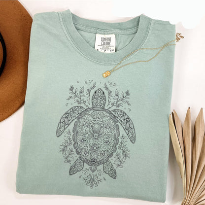 Floral Turtle T-Shirt