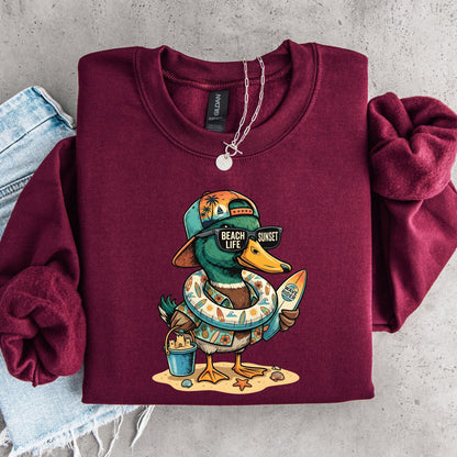 Funny Beach Duck Sweatshirt