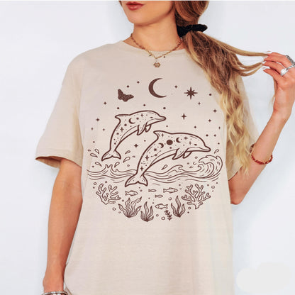 Celestial Dolphins Tee