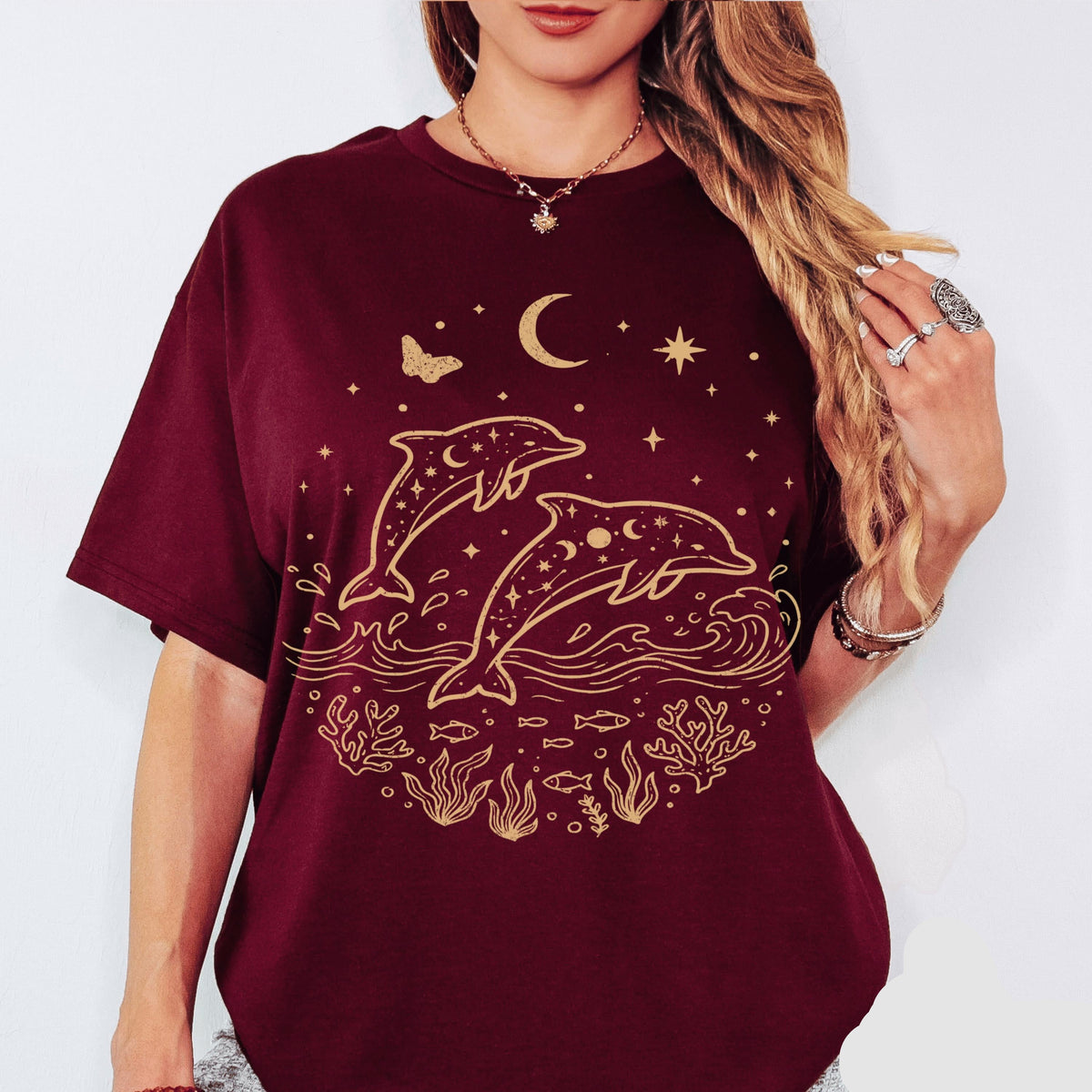 Celestial Dolphins Tee